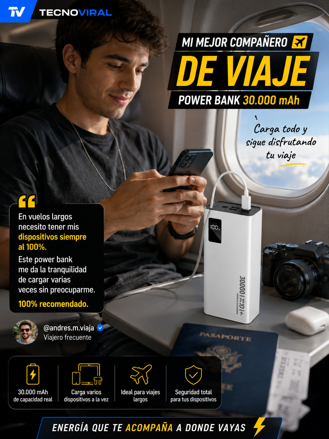 Power Bank 30.000 mAh | Carga Rápida y Alta Capacidad
